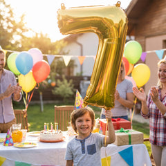 Gold Number 7 Foil Balloon - Air Filled