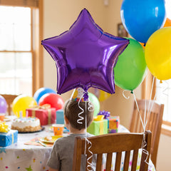 Purple Star Metallic Foil Balloon - 18 Inch