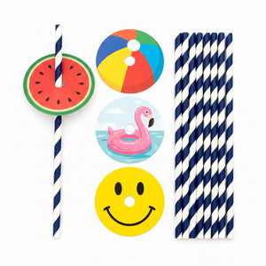 Pool Party Paper Drink Topper Set
