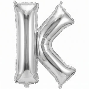 Silver Foil Letter K Balloon - Air Filled