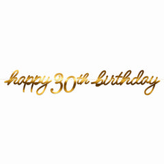 Golden Age 30th Birthday Letter Banner - Elegant Gold Decoration