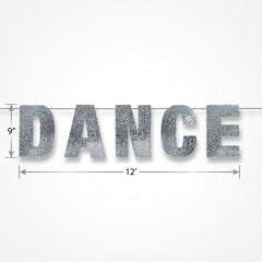 Silver Sequin "Dance" Hanging Banner for Birthday Celebrations