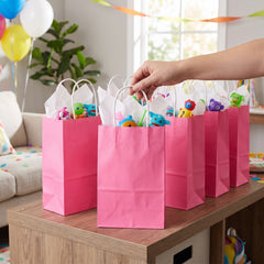 Small Bright Pink Kraft Gift Bag