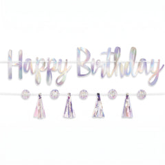 Luminous Iridescent "Happy Birthday" Banner Kit for Kids