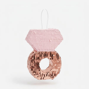 Mini Blush and Rose Gold Diamond Ring Piñata - Elegant Wedding Decor