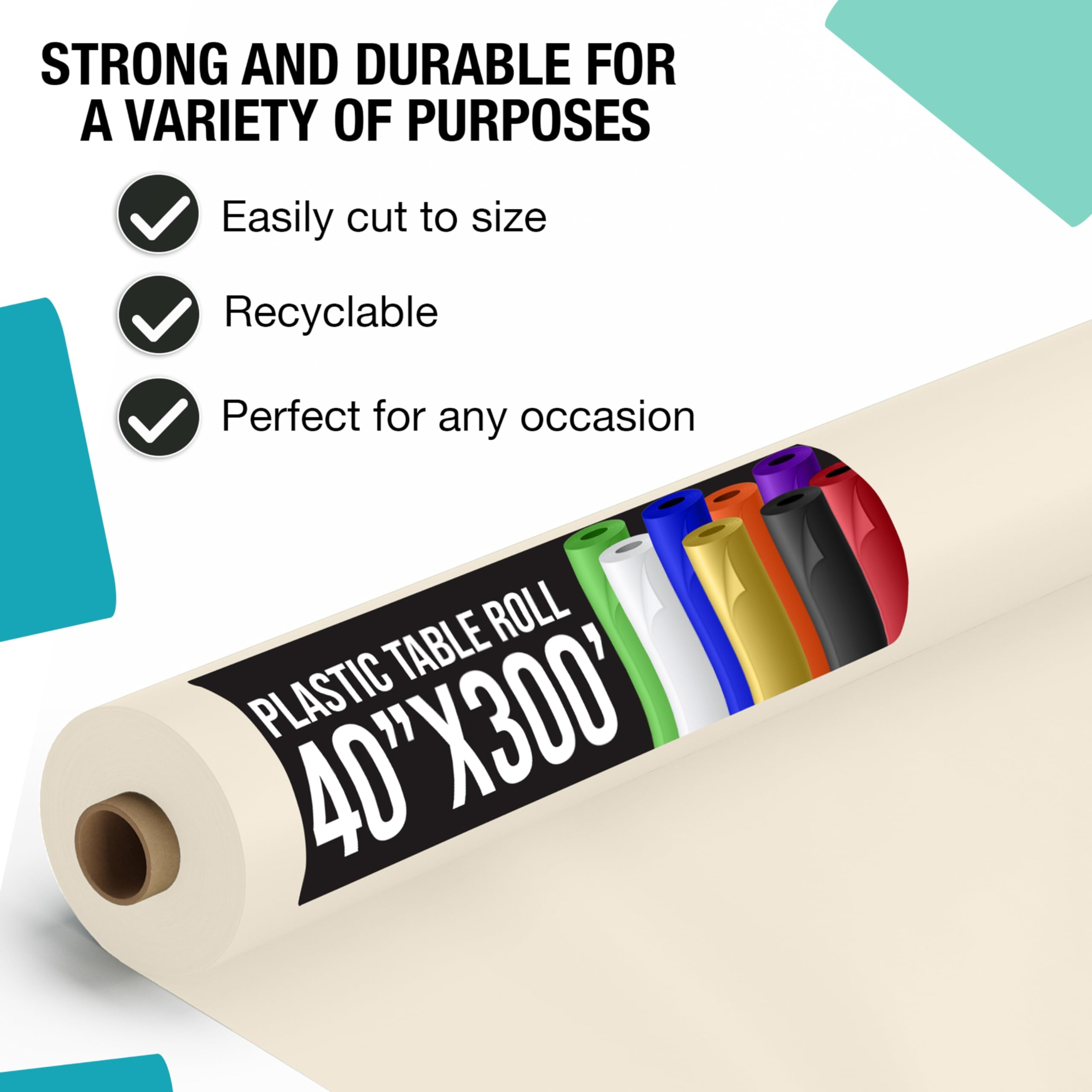 40 In. x 300 Ft. Premium Ivory Table Roll