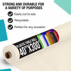 40 In. x 300 Ft. Premium Ivory Table Roll | Case of 4