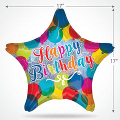 Sparkling Happy Birthday Star Foil Balloon