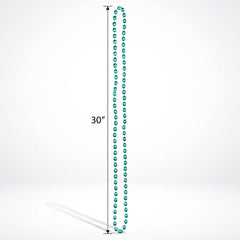 Festive Green Metallic Bead Necklace - 30" Costume Accessory