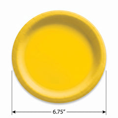 Sunny Yellow 6.75" Round Paper Plates - 16 Count