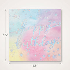 Iridescent Luminous Rainbow Birthday Lunch Napkins - 6.5 In. x 6.5 In. - 16 Pack