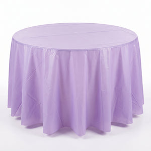 Elegant Lavender Round Plastic Table Cover - 84"