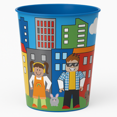 Party Town Reusable Favor Cup, 16 oz - Colorful City Design