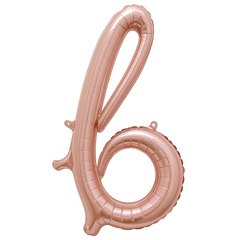 Rose Gold Script Letter 'B' Foil Balloon - 8-Inch Air-Filled