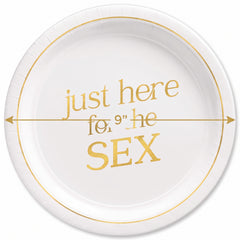 Gender Reveal Paper Plates - "Just Here for the Sex" 9-Inch