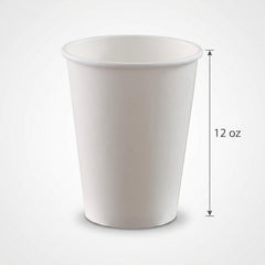 Classic White 12oz Paper Cups - Pack of 50