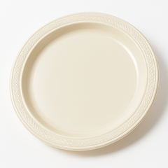 White 7" Round Plastic Dessert Plates - 20 Pack