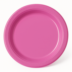 Bright Pink 7" Plastic Dessert Plates, 20 Pack