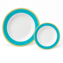Caribbean Blue Premium Plastic Plates