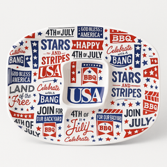 Patriotic Sectional Serving Platter