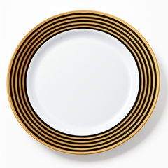 Elegant Gold Striped Premium Plastic Dinner Plates, 10.25", 20-Pack