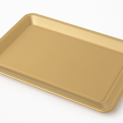Elegant Gold Rectangular Plastic Serving Platter - 18"