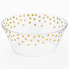 Gold Polka Dot Small Plastic Serving Bowl