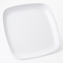 Elegant 14" Square White Plastic Serving Platter
