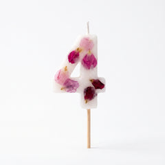 Ginger Ray Pressed Petal Number 4 Birthday Candle