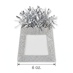 Silver Glitter Balloon Weight Centerpiece with Photo Frame
