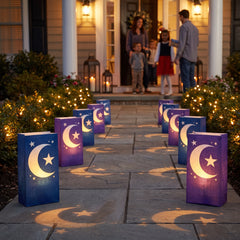 Eid Star and Moon Luminary Candle Bags - Set of 2