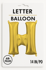 Gold Foil Letter "H" Balloon - Air Filled