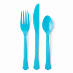 Brava! Caribbean Blue Plastic Cutlery Set - 24 Count