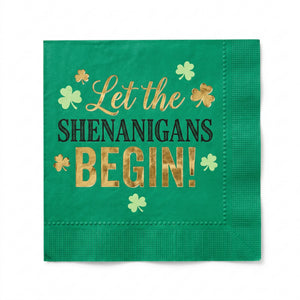 Shenanigans St. Patrick's Day Beverage Napkins, 16-Pack - 5 In. X 5 In.