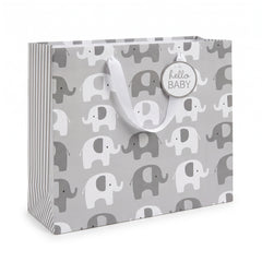 Large Gender Neutral Elephant Gift Bag with Tissue Paper