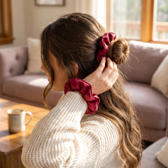 Vibrant Red Hair Scrunchies - 3 Pack