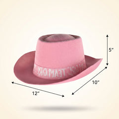 "Team Girl" Gender Reveal Felt Hat - Pink Wearable Baby Shower Accessory