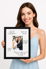 Black Wedding Autograph Photo Frame with Easel Stand