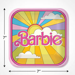 Vintage Barbie 7" Square Paper Plates