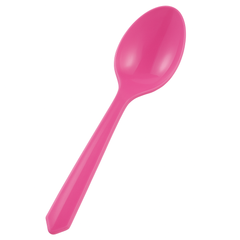 Bright Pink Economy Plastic Spoons
