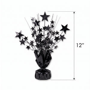 12-Inch Black Foil Star Spray Centerpiece