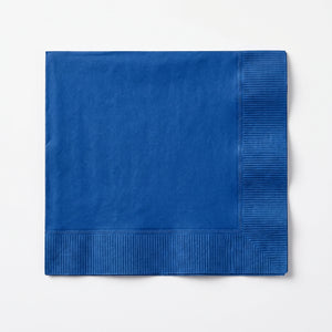Royal Blue Beverage Napkins - Solid Color - 5 In. X 5 In.