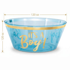 "It's a Boy" Blue and Gold Plastic Serving Bowl - 10-Inch