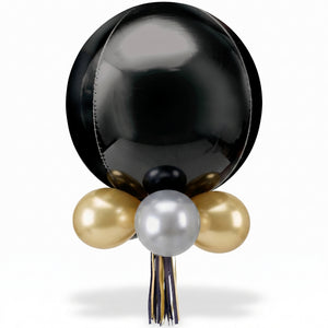 Luxe Black & Gold Balloon Chandelier Kit - 16x26 Inches
