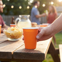 Vibrant Orange 9oz Paper Cups