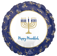Elegant Metallic Hanukkah Balloon