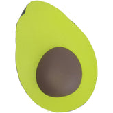 Foam avocado half with brown pit center, decorative cushion or toy