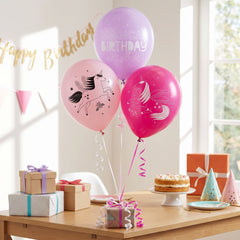 Enchanting Unicorn Birthday Balloons - 12ct