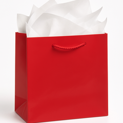 Glossy Red Medium Gift Bag with Handles