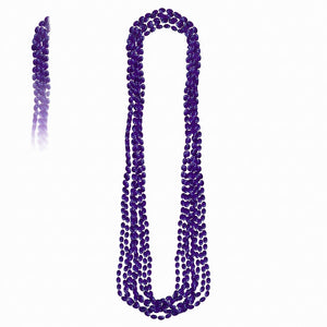 Purple Metallic Bead Necklaces - 8 Pack